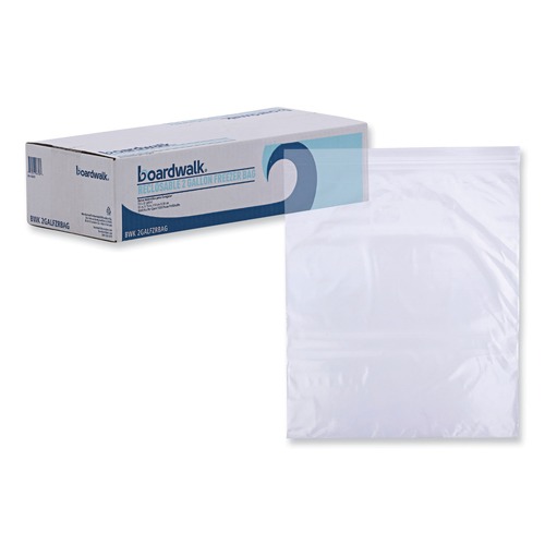 Just Launched | Boardwalk BWK2GALFZRBAG 13 in. x 15 in. 2 gal. 2.7 mil. Reclosable Food Storage Bags - Clear (100/Box) image number 0