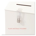 Desktop Organizers | Deflecto 79803 13.75 x 3.63 x 13.94 Plastic Suggestion Box Literature Holder with Locking Top - White image number 6
