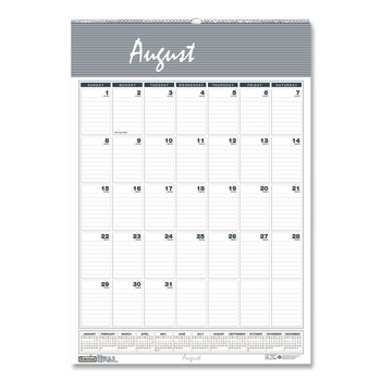 House of Doolittle 352 12-Month (Aug-July): 2025-2026 12 in. x 17 in. Academic Year Bar Harbor Recycled Wirebound Monthly Wall Calendar - White/Blue Sheets