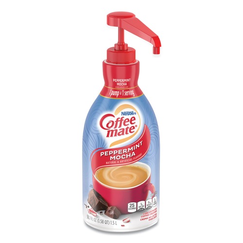 Condiments | Coffee-Mate 12070865 1.5 Liter Pump Bottle Liquid Coffee Creamer - Peppermint Mocha image number 0