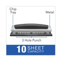 Staple Punches | Swingline A7074037D Precision Pro 9/32 in. Holes 10-Sheet Desktop Two- to Three-Hole Punch image number 4