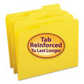 File Folders | Smead 12934 1/3-Cut Tabs Assorted Letter Size 0.75 in. Expansion Reinforced Top Tab Colored File Folders - Yellow (100/Box) image number 1