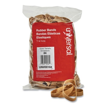 Universal UNV00184 0.04 in. Gauge Size 84 Rubber Bands - Beige (155/Pack)