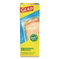 Food Service | Glad 57263 6.63 in. x 5.88 in. Zipper Food Storage Sandwich Bags - Clear (12 Boxes/Carton) image number 2