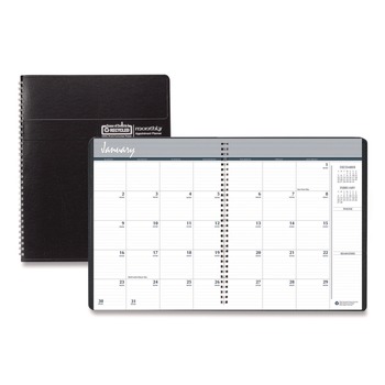  | House of Doolittle 2626-02 8.75 in. x 6.78 in. 14-Month (Dec 2025-Jan 2027) Recycled Ruled Monthly Planner - Black Cover
