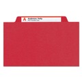 File Folders | Smead 14095 8 SafeSHIELD Fasteners 3 Dividers Letter Size Eight-Section Pressboard Top Tab Classification Folders - Bright Red (10/Box) image number 1