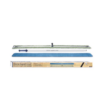 PRODUCTS | Bona WM710013471 60 in. Wide Microfiber Head SuperCourt Athletic Floor Care System - Silver/Blue Aluminum Handle