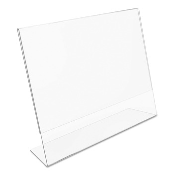 Deflecto 66701 Classic Image 11 in. x 8.5 in. Insert Landscaped Slanted Sign Holder - Clear