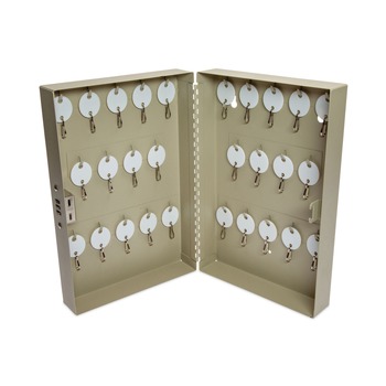 CONTROLTEK 500124 7.75 in. x 3.25 in. x 11.5 in. 28-Key Metal Combination Lockable Key Cabinet - Sand
