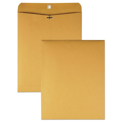 Envelopes & Mailers | Quality Park QUA37805 11.5 in. x 14.5 in. 32 lbs. Bond Weight #14 1/2 Square Flap Clasp/Gummed Closure Clasp Envelope - Brown Kraft (100/Box) image number 0