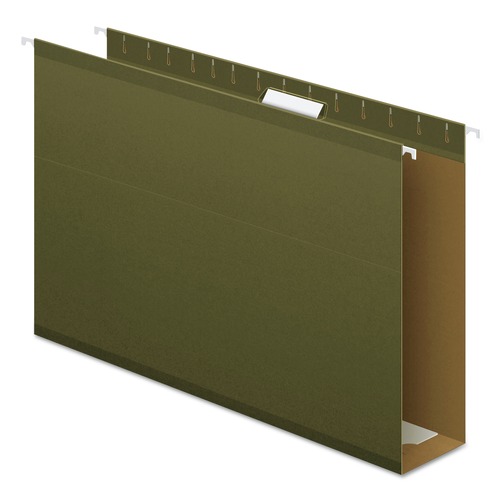 File Folders | Pendaflex 04153X3 1/5-Cut Tabs 3 in. Capacity Legal Size Extra Capacity Reinforced Hanging File Folders with Box Bottom - Green (25/Box) image number 0