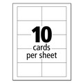 Labels | Avery 08876 2 in. x 3.5 in. True Print Clean Edge Business Cards for Inkjet Printers - Ivory (200 Cards, 10 Cards/Sheet, 20 Sheets/Pack) image number 1