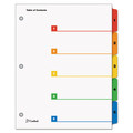 Binders | Cardinal 60518 11 x 8.5 OneStep Printable Table of Contents and 1 to 5 Dividers - White/Assorted Tabs (5/Set) image number 0