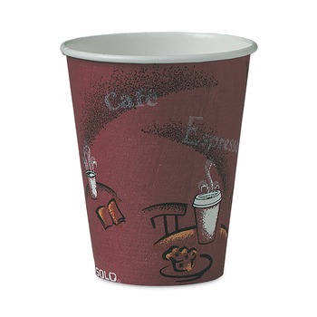 SOLO 378SI-0041 8 oz. Paper Bistro Design Hot Drink Cups - Maroon (1000/Carton)