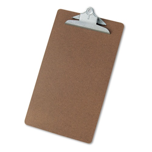 Clipboards | Universal UNV40305 1.25 in. Clip Capacity 8.5 in. x 14 in. Hardboard Clipboard - Brown image number 0