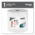 Paper Towels and Napkins | WypAll 41025 12.4 in. x 12.2 in. Power Clean Jumbo Roll X80 Heavy Duty Cloths - White (475/Roll) image number 1