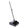 Dust Pans | Boardwalk 528101 34 in. Plastic/Aluminum Handle 11-3/4 in. Wide Lobby Dust Pan - Black/Silver image number 0
