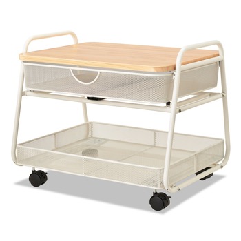 OFFICE CARTS AND STANDS | Safco 5208WH Onyx 100 lbs. Capacity 21 in. x 16 in. x 17.5 in. 2 Shelf Under Desk Stand - White