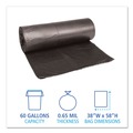 Trash & Waste Bins | Boardwalk H7658HKKR01 38 in. x 58 in. 60 gal. 0.65 mil Low-Density Can Liners - Black (100/Carton) image number 2