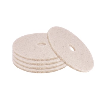 Boardwalk BWK4017NHE 17 in. Diameter Natural Hog Hair Burnishing Floor Pads - Tan (5/Carton)