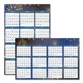 Bulletin Boards | House of Doolittle 3971 24 in. x 37 in. 12-Month (Jan-Dec 2026) Recycled Stargazer Laminated Wall Planner - White/Blue/Gold Sheets image number 0
