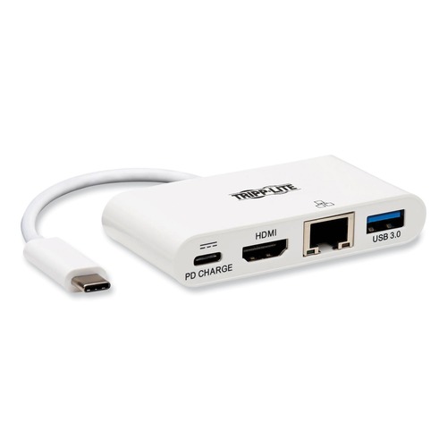 Electronic Adapters & Chargers | Tripp Lite U444-06N-H4GU-C USB-C 4K HDMI USB-A PD Charging 4K Dock with Charging and Ethernet - White image number 0