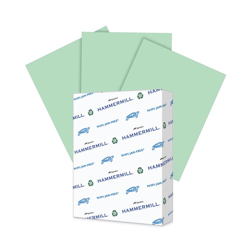 Copy & Printer Paper | Hammermill 10336-6 Colors 20 lbs. 8.5 in. x 11 in. Print Paper - Green (500/Ream) image number 0