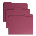 File Folders | Smead 13084 1/3-Cut Tabs Assorted Letter Size 0.75 in. Expansion Reinforced Top Tab Colored File Folders - Maroon (100/Box) image number 0