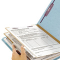 File Folders | Smead 19030 Six SafeSHIELD Fasteners 2 Dividers Legal Size Six-Section Pressboard Top Tab Classification Folders - Blue (10/Box) image number 5