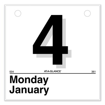 NOTEBOOKS AND PADS | AT-A-GLANCE K1-50 12-Month (Jan to Dec): 2026 6 in. x 6 in. Today Is Daily Wall Calendar Refill - White Sheets