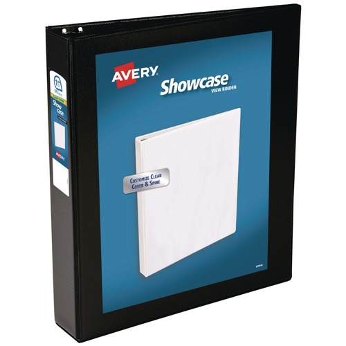 Back to School Sale | Avery 19650 11 in. x 8.5 in. 3 Rings 1.5 in. Capacity Showcase Economy View Binders with Slant Rings - Black image number 0