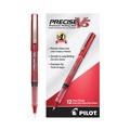 Pens | Pilot 35336 Precise V5 Extra-Fine 0.5 millimeter Stick Rollerball Pen - Red Ink/Red/Clear Barrel (1-Dozen) image number 0