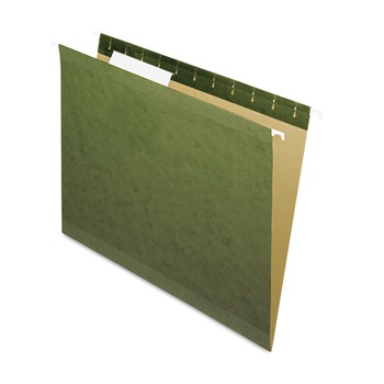 Pendaflex 04152 1/3 1/3-Cut Tabs Reinforced Hanging Letter File Folders with Printable Tab Inserts - Standard Green (25/Box)