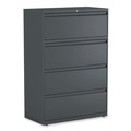 Office Filing Cabinets & Shelves | Alera 25495 36 in. x 18.63 in. x 52.5 in. 4-Drawer Lateral File - Charcoal image number 0