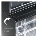 Boxes & Bins | Deflecto 20604OP Tilt Bin 23.63 in. x 3.63 in. x 4.5 in. Interlocking Multi-Bin Storage Organizer - Black/Clear image number 10