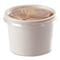 Cups and Lids | Chinet 89112 16 oz. - 32 oz. Plastic High Heat Vented Lid - White (50/Bag, 10/Bags Carton) image number 3