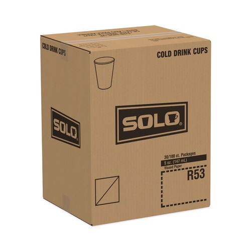  | SOLO R53-J8000 5 oz. Waxed Paper Water Cups (3000/Carton) image number 0