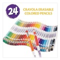 Pencils | Crayola 682424 3.3 millimeter 2B Erasable Color Pencil - Assorted Lead and Barrel Colors (24/Box) image number 5