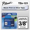 Labels | Brother P-Touch TZE121 0.35 in. x 26.2 ft. TZe Standard Adhesive Laminated Labeling Tape - Black on Clear image number 0