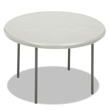 Iceberg 65243 IndestrucTable 48 in. x 29 in. Classic Round Folding Table - Platinum