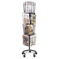 Office Filing Cabinets & Shelves | Safco 4139CH 15w x 15d x 60h 16-Compartment Wire Rotary Display Racks - Charcoal image number 1