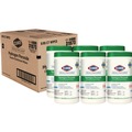 Hand Wipes | Clorox Healthcare 30824 9 in. x 6.75 in. Hydrogen Peroxide Cleaner Disinfectant Wipes - Unscented (95/Canister, 6 Canisters/Carton) image number 0