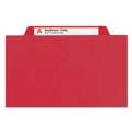 File Folders | Smead 18731 1 Divider Four SafeSHIELD Fasteners Legal Size Four-Section Pressboard Top Tab Classification Folders - Bright Red (10/Box) image number 2