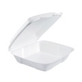 Just Launched | Dart 90HT1R 9 in. x 9 in. x 3 in. Foam Hinged Lid Containers - White (200/Carton) image number 1