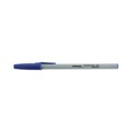 Pens | Universal UNV27421 Fine 0.7 mm Stick Ballpoint Pen - Blue Ink, Gray/Blue Barrel (1 Dozen) image number 2