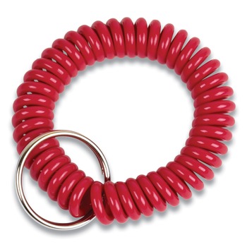 LABELS AND LABEL MAKERS | CONTROLTEK 565123 Wrist Key Coil Key Organizers - Red (12/Pack)