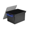 File Folders | Storex 61543U01C 18.5 in. x 14.25 in. x 10.88 in. Portable Letter/Legal File Tote with Locking Handles - Black/Silver image number 1