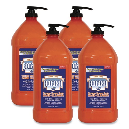 Cleaning & Janitorial Supplies | Boraxo 23400 06058 3 Liter Orange Heavy Duty Hand Cleaner - Citrus Scent (4/Carton) image number 0