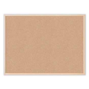 BULLETIN BOARDS | U Brands 003U00-01 47 x 35 Cork Bulletin Board - Tan Surface/Birch Wood Frame