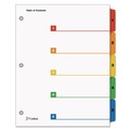 Binders | Cardinal 60518 11 x 8.5 OneStep Printable Table of Contents and 1 to 5 Dividers - White/Assorted Tabs (5/Set) image number 1